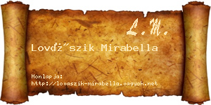 Lovászik Mirabella névjegykártya