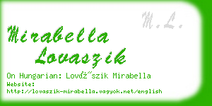 mirabella lovaszik business card